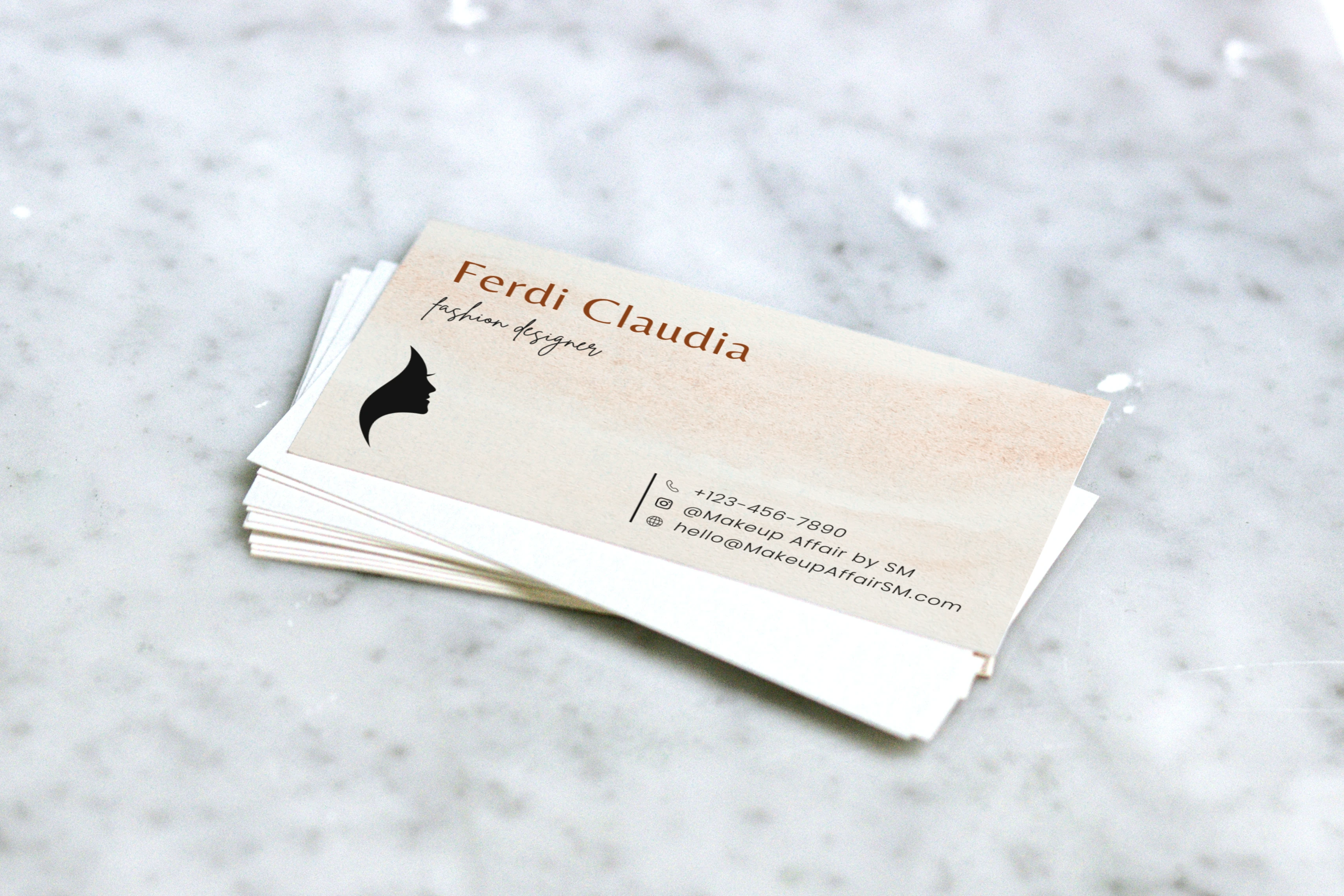 Makeup Affair QR Code Business Card - mockup 2