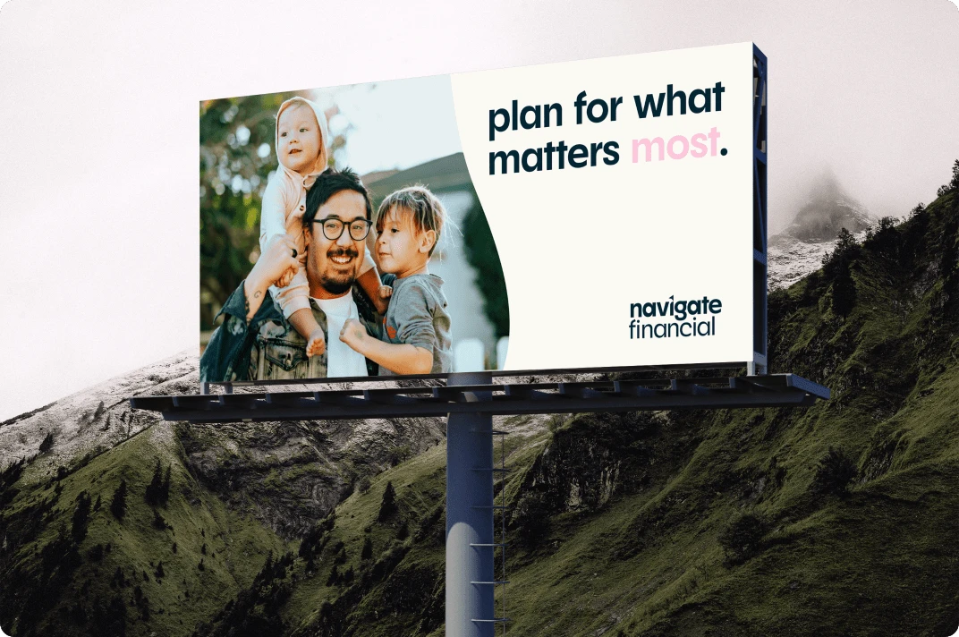 One of Navigate Financial's core ads with their new brand