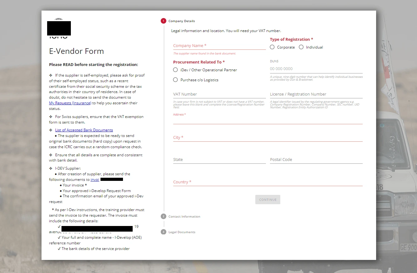 E-Vendor Registration Form