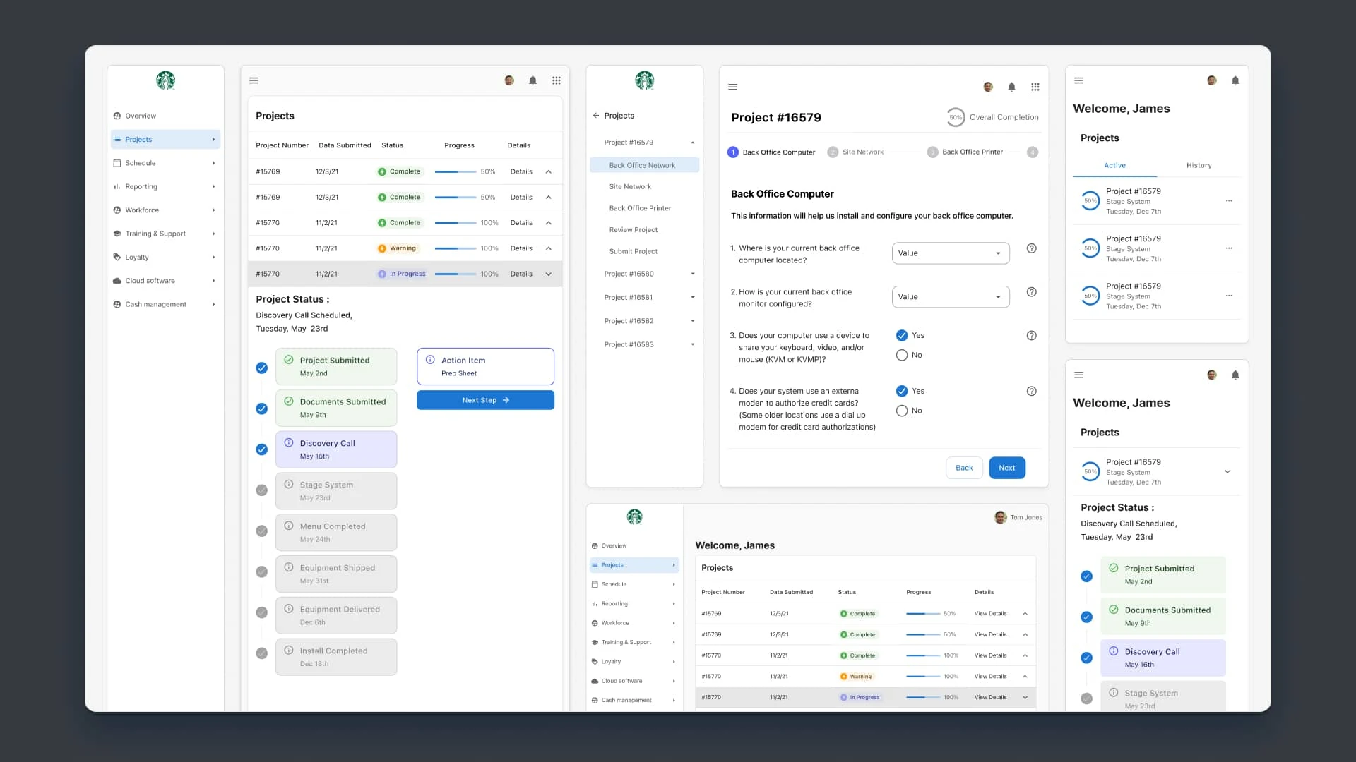 The final dashboard across breakpoints.