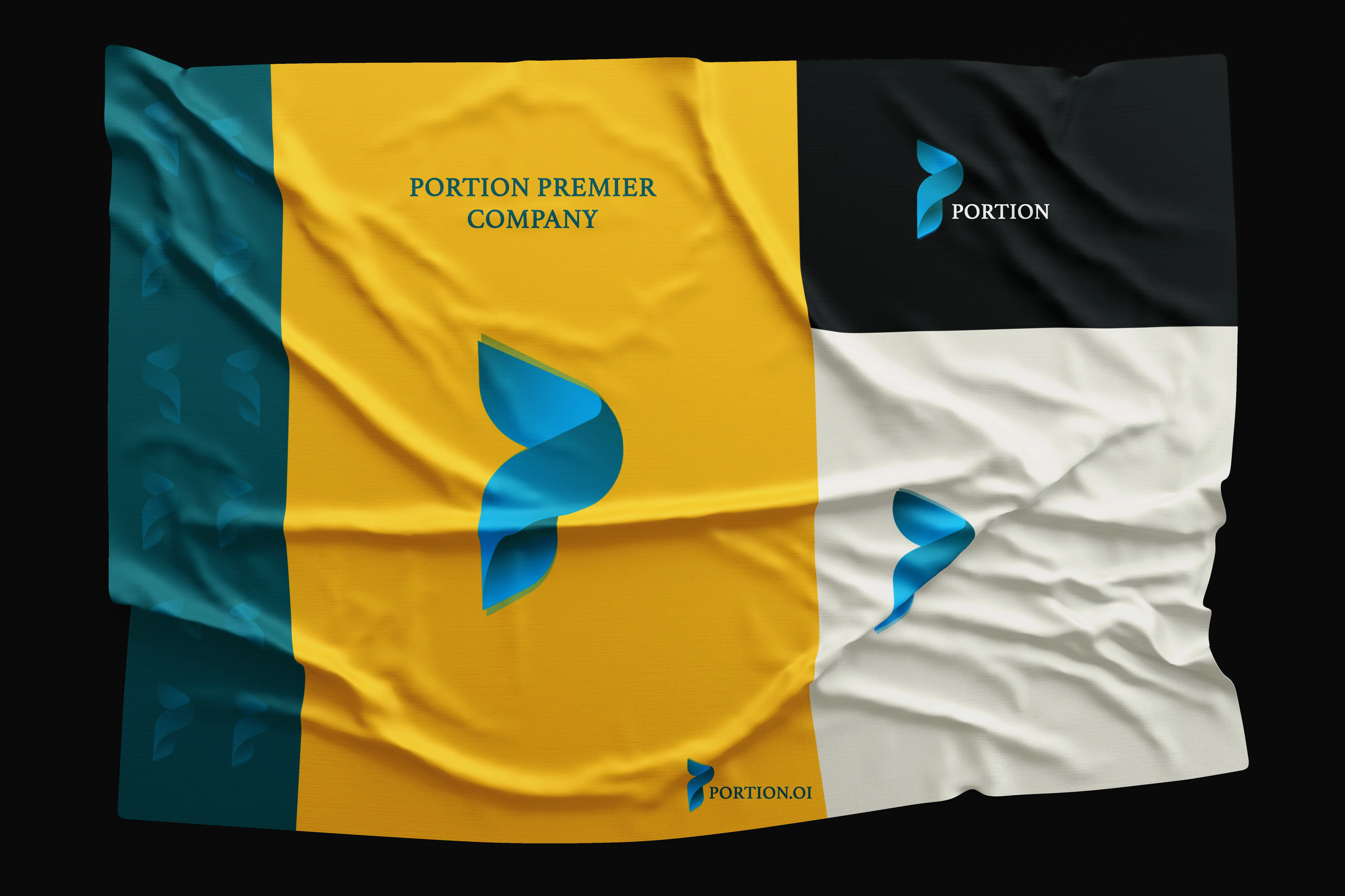 Preview in a piece of cloth in different colour mockup