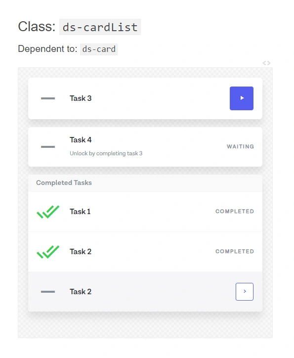 For task list such as onboarding