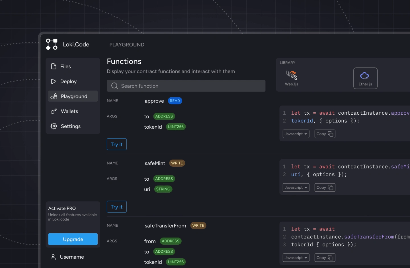 The Smart contract Playground