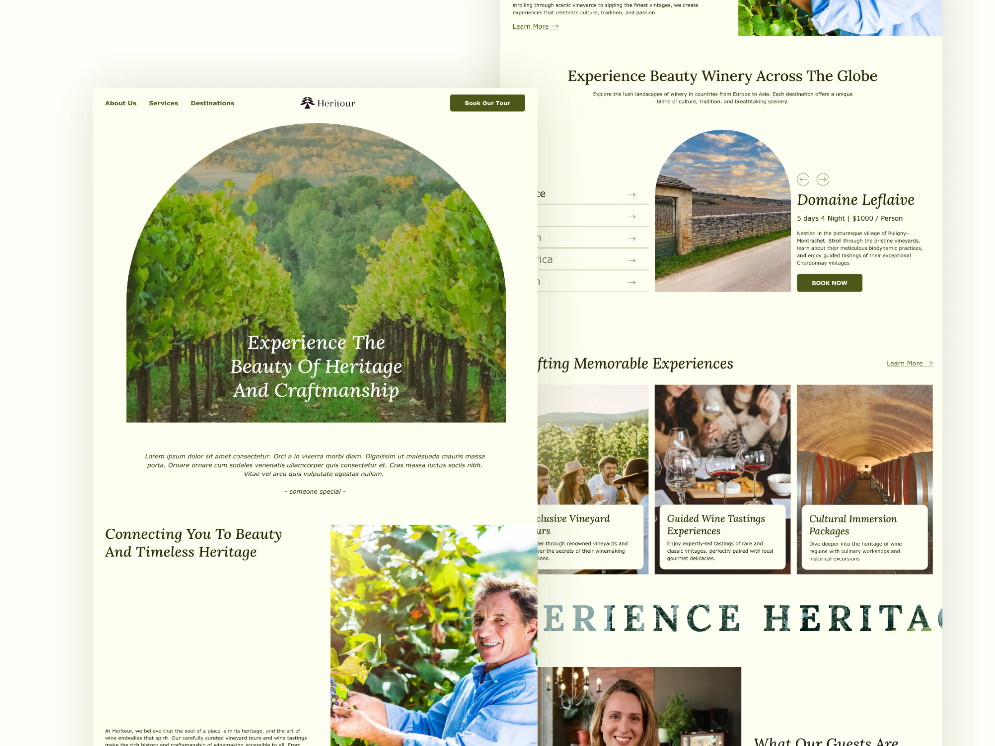 heritour website mockup