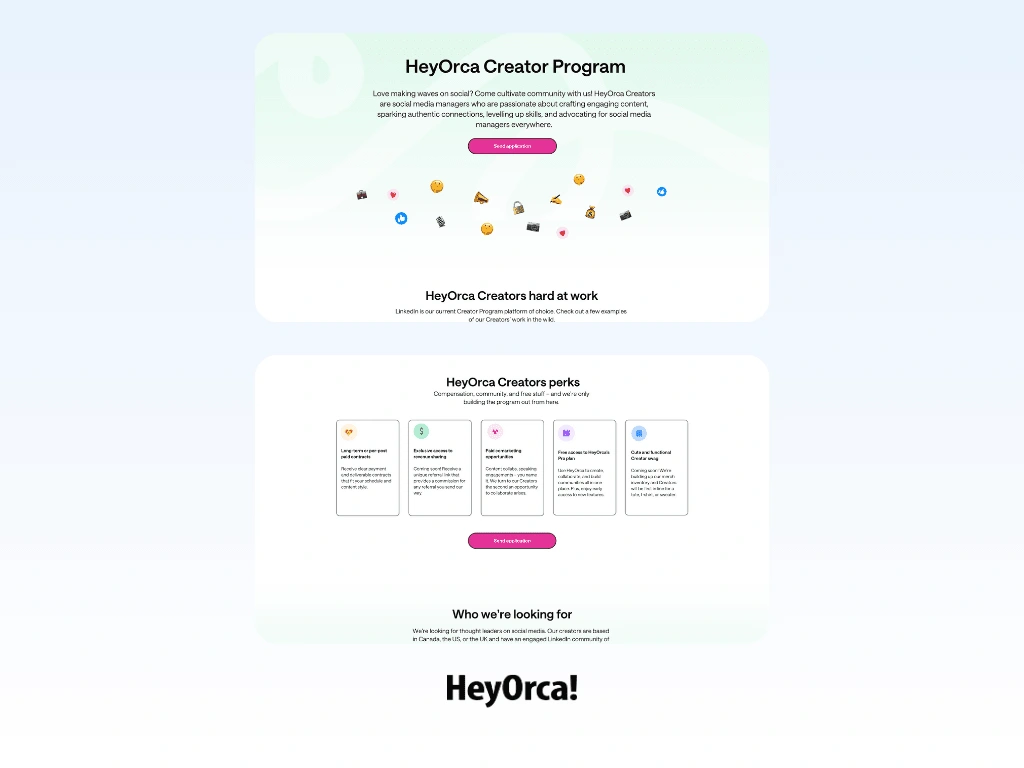 The landing page I designed for the program on Canva