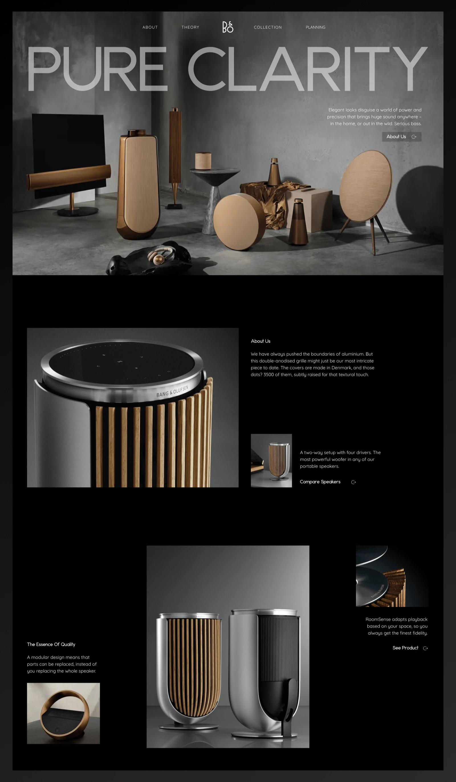 Full Website Design for Bang & Olufsen Brand Website