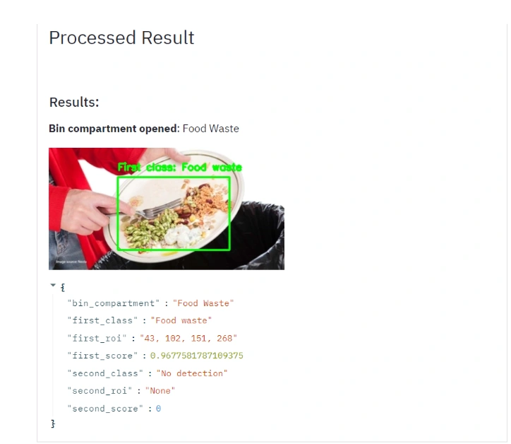 Vision sytem output