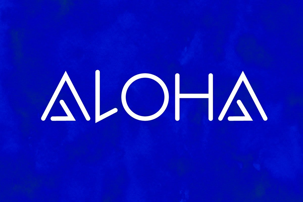 Sample use of font "ALOHA"