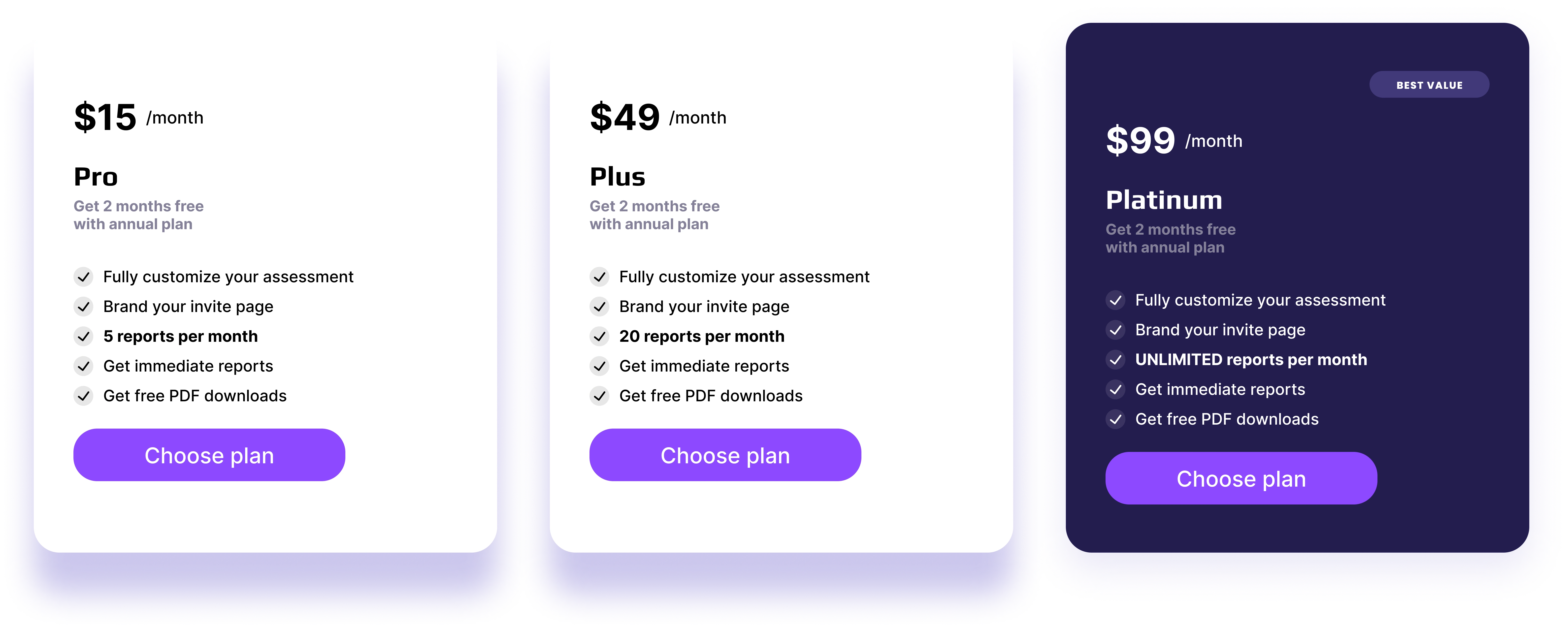 Pricing Modal Redesign