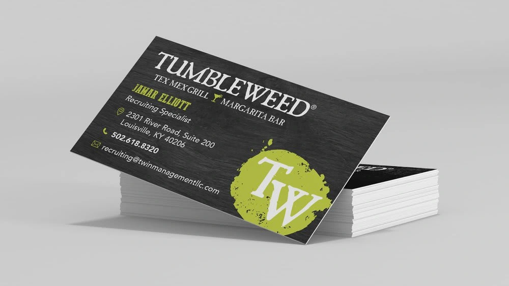 Corporate Brand Application for the Tumbleweed Business Cards