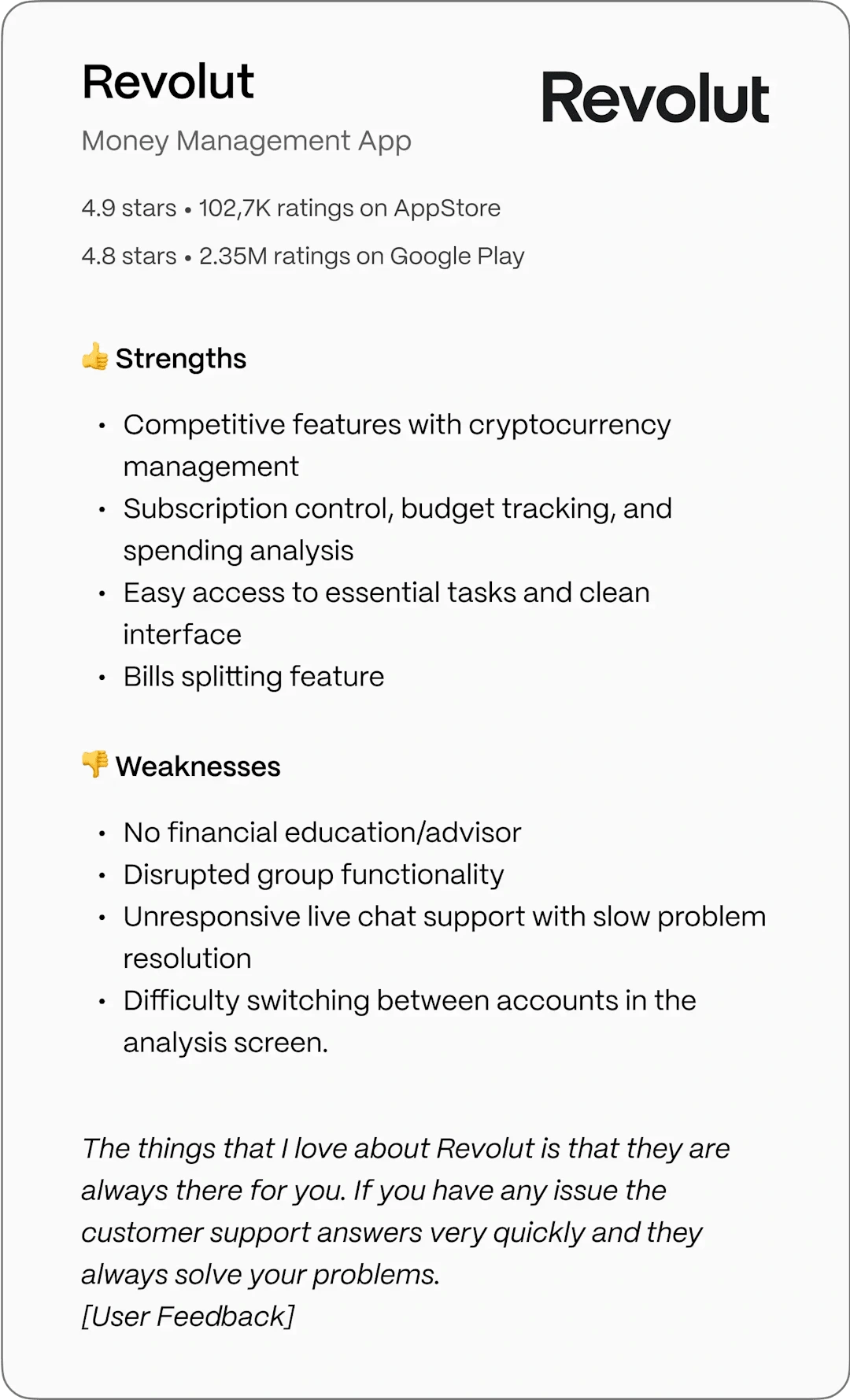 Revolut Competitor Analysis