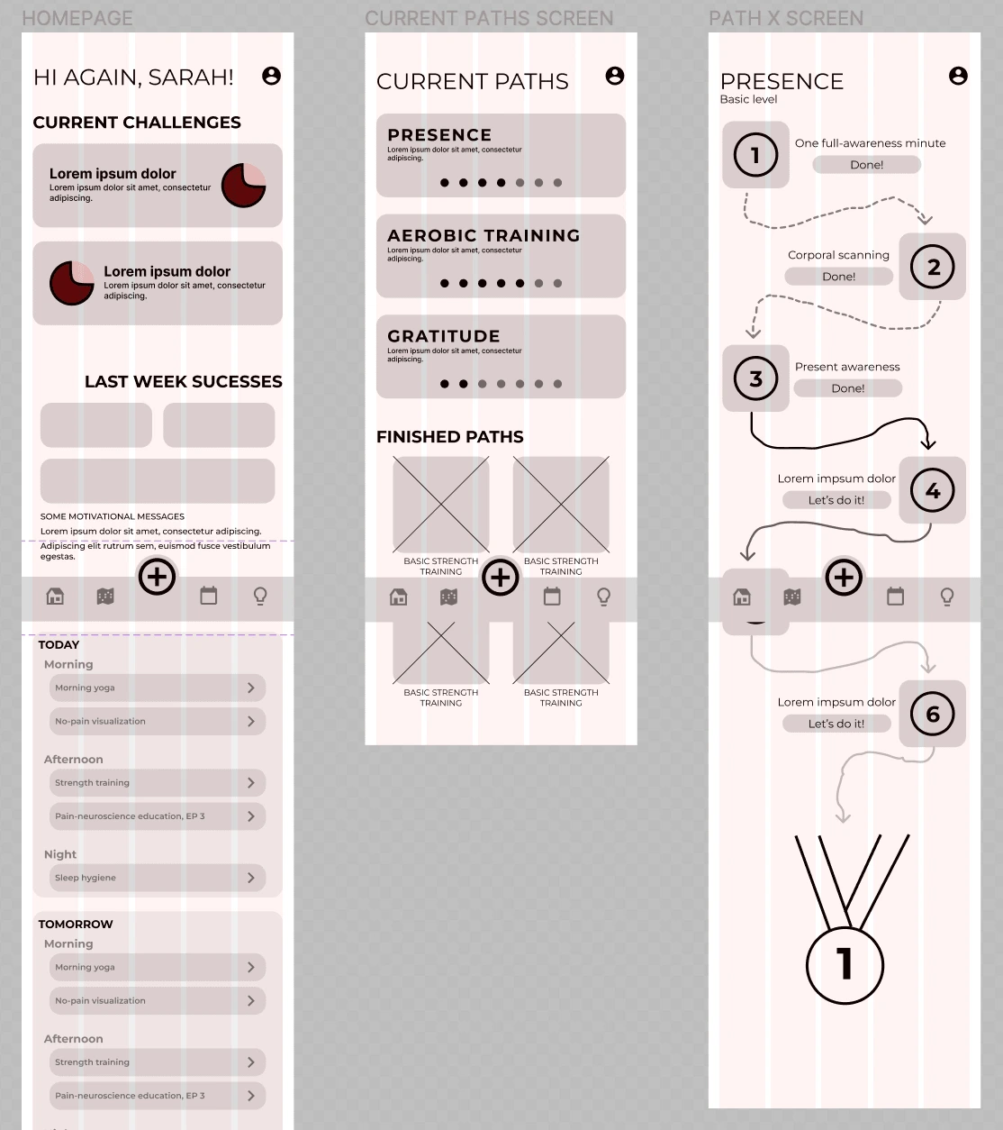 Mobile App's Wireframes