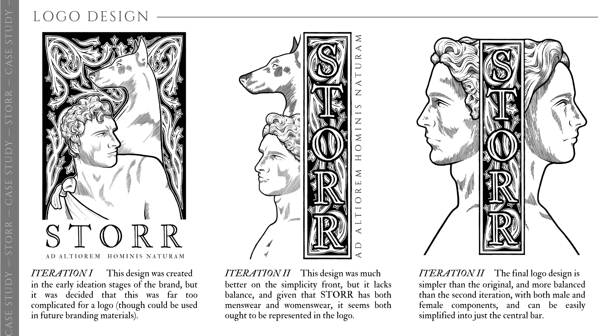 Iterations to reach the final logo design.