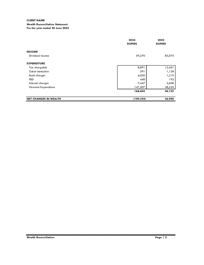 Wealth Reconciliation