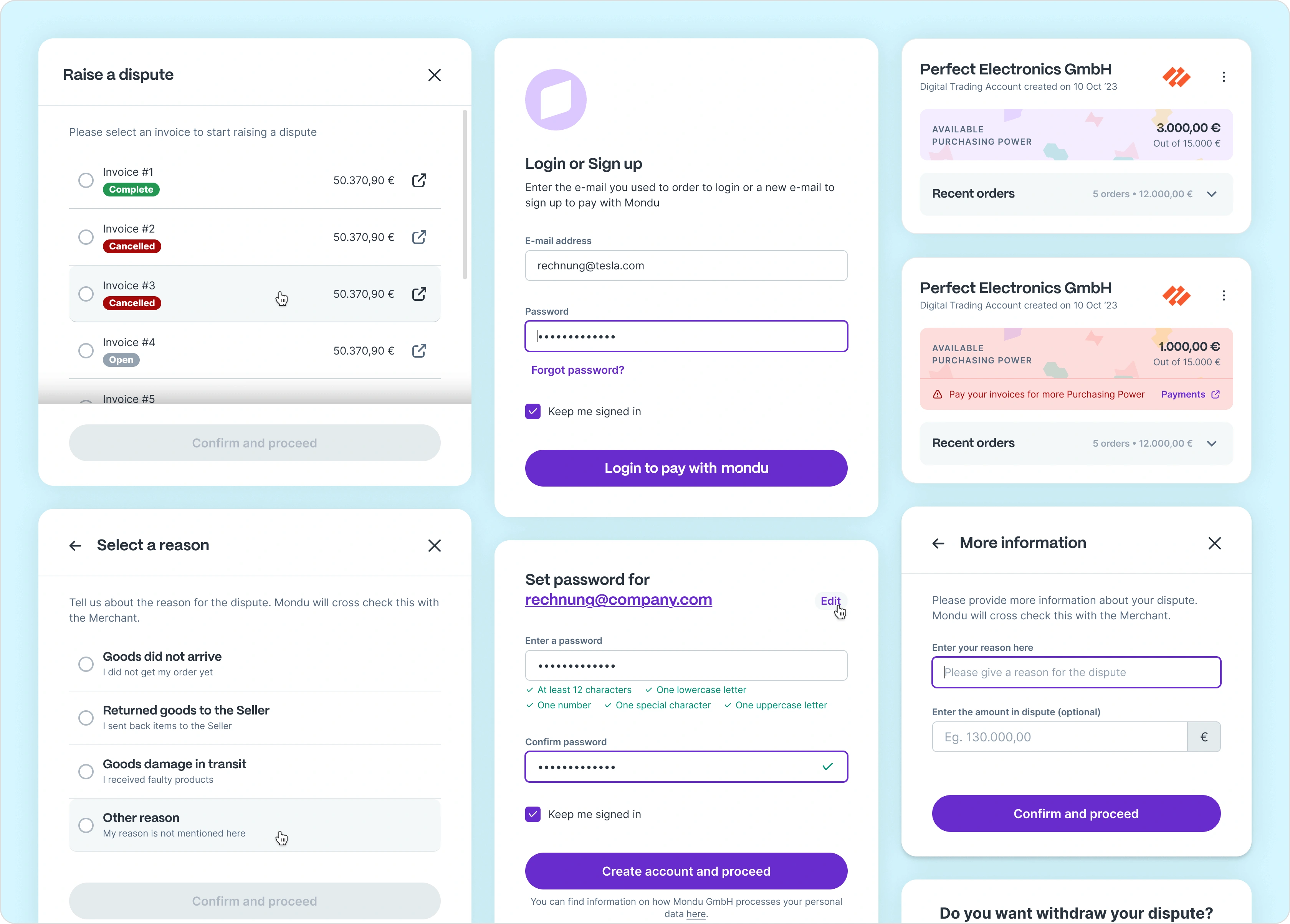 Modals in the Buyer Portal