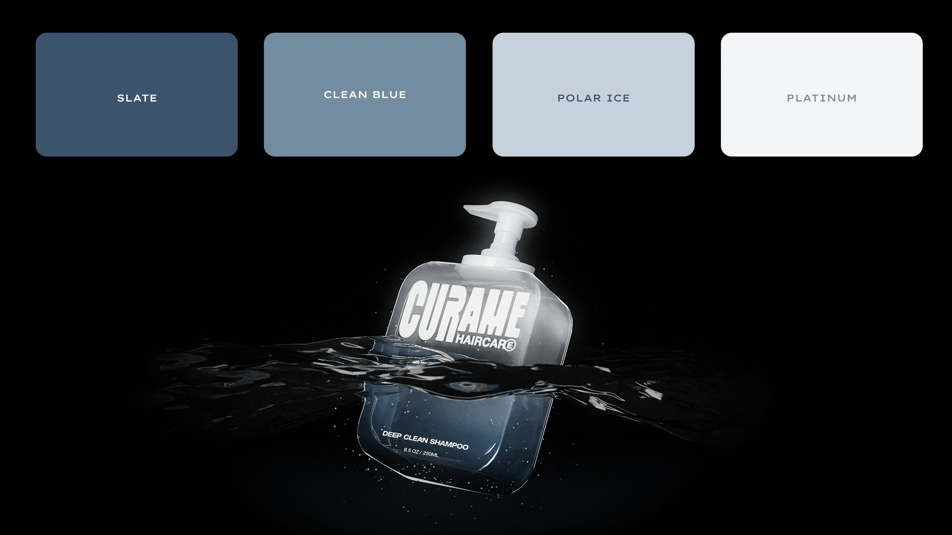 Brand colours of Curame and how it has been incorporated into the visuals