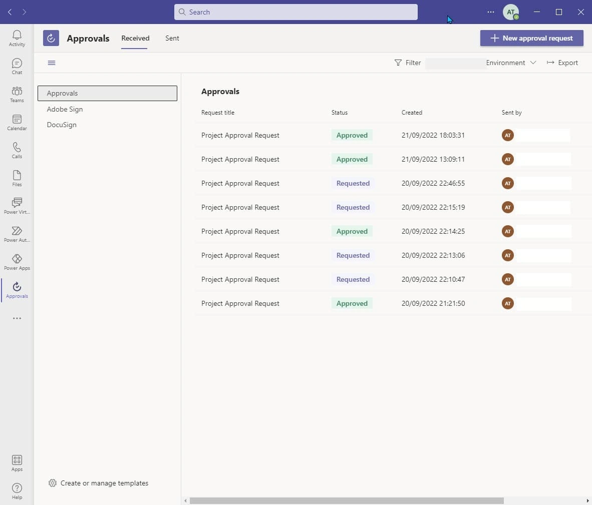 Approvals are integrated in the Microsoft Teams Approval Workflow