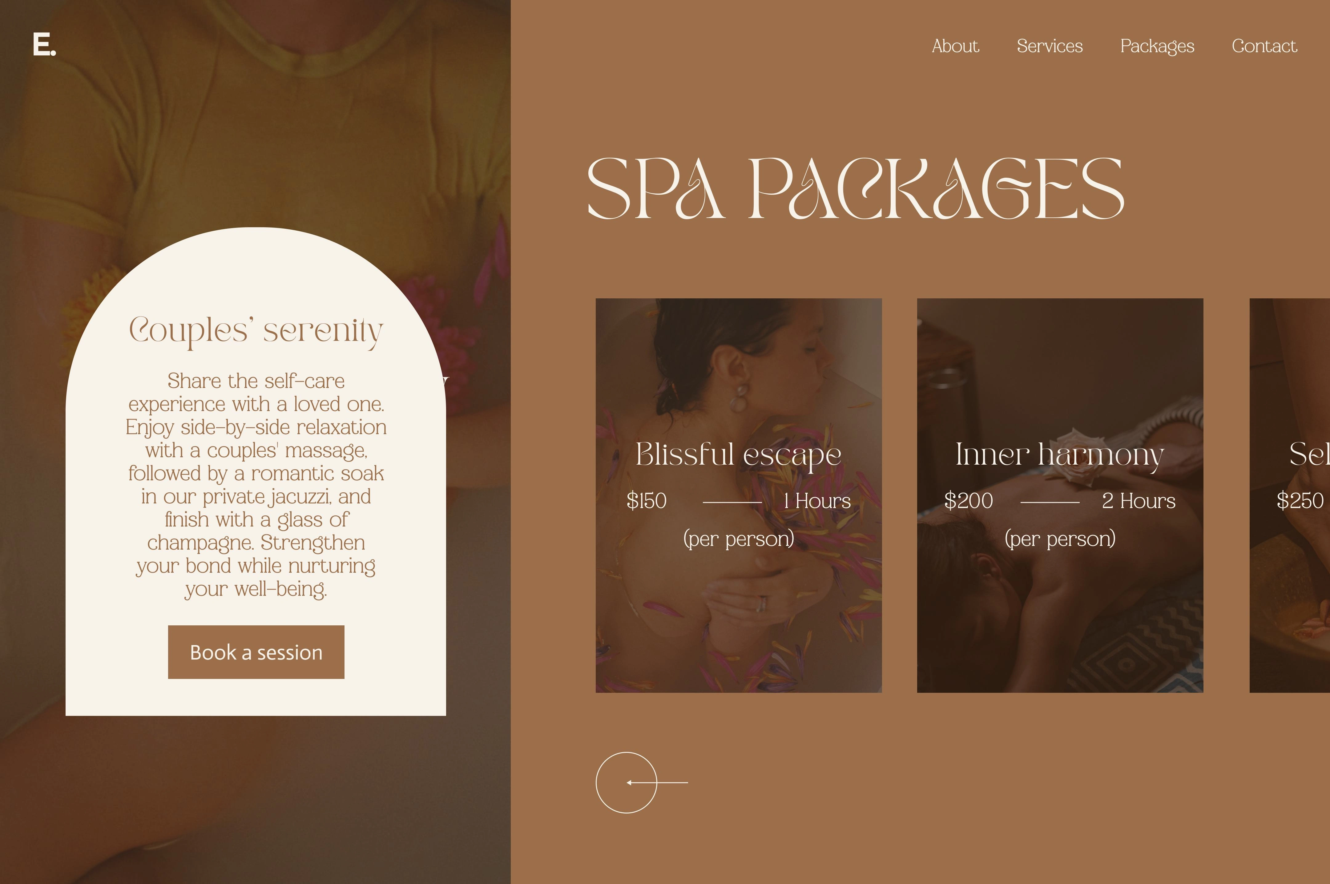 Spa Packages - Hover Effect