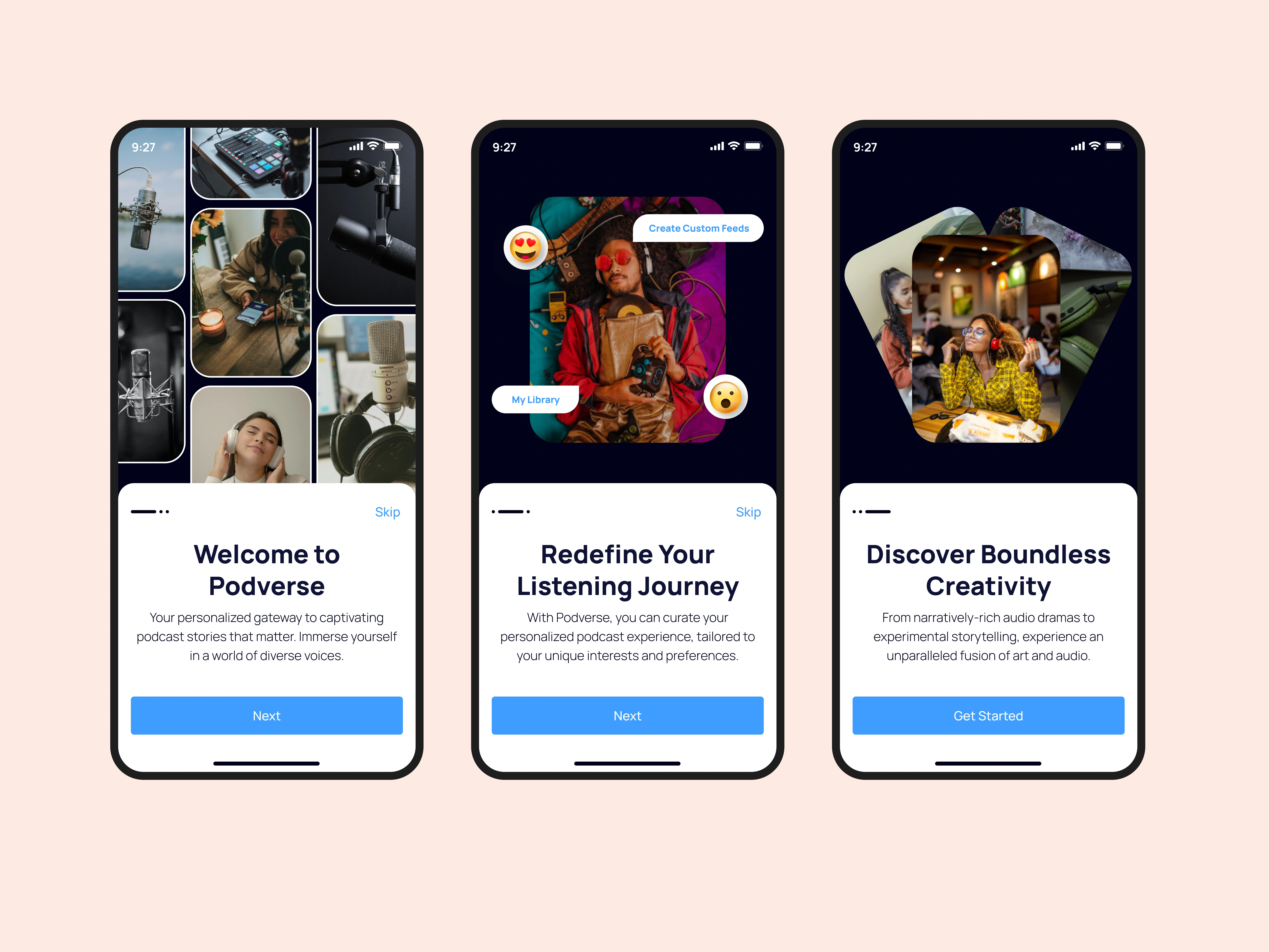 New Onboarding Screens for Podverse