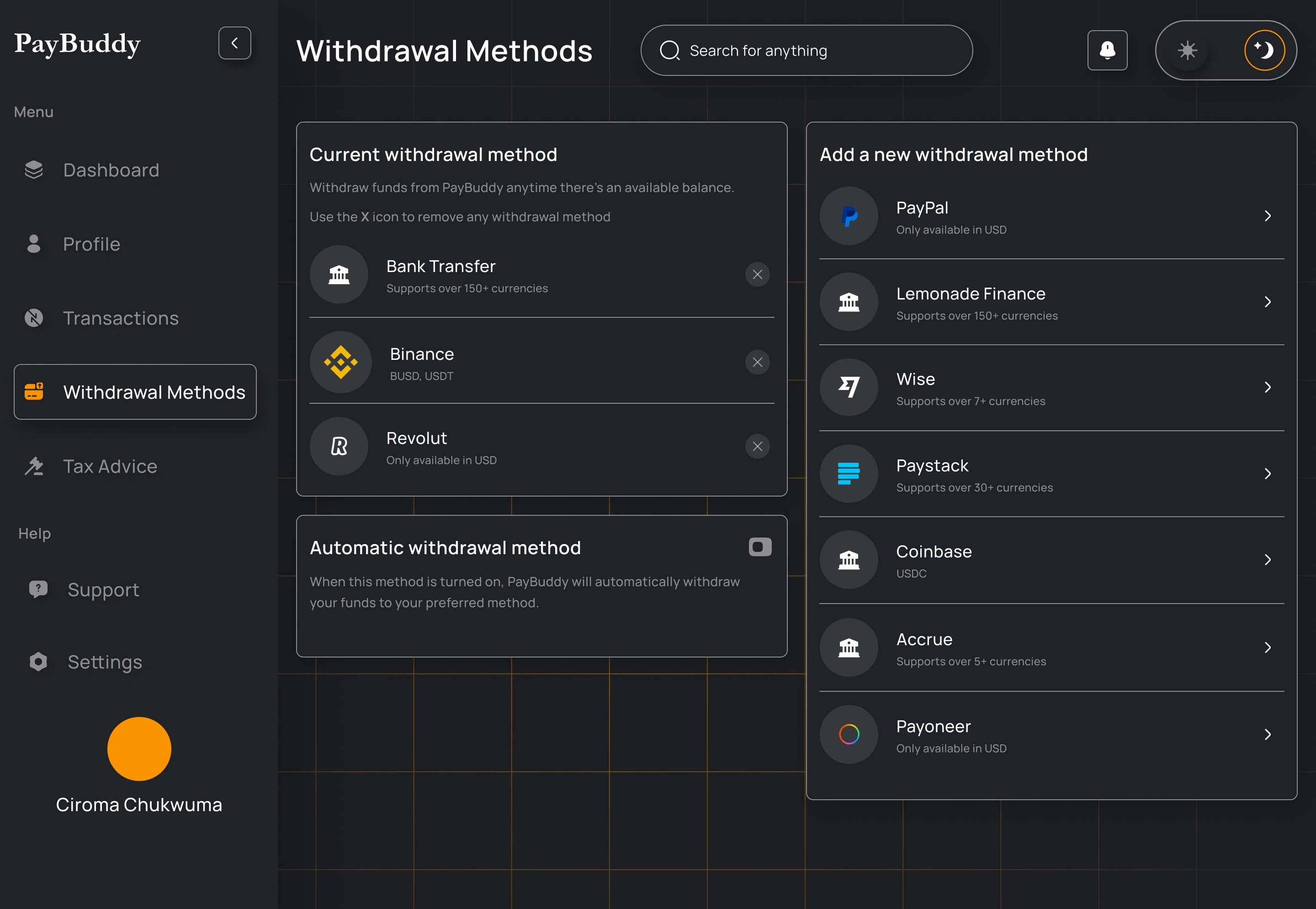 Withdrawal Method For Employees