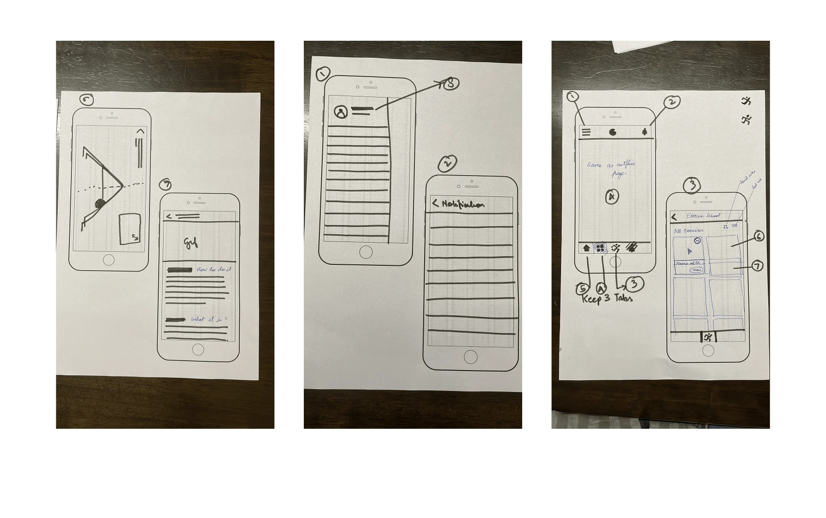 App screen wireframing