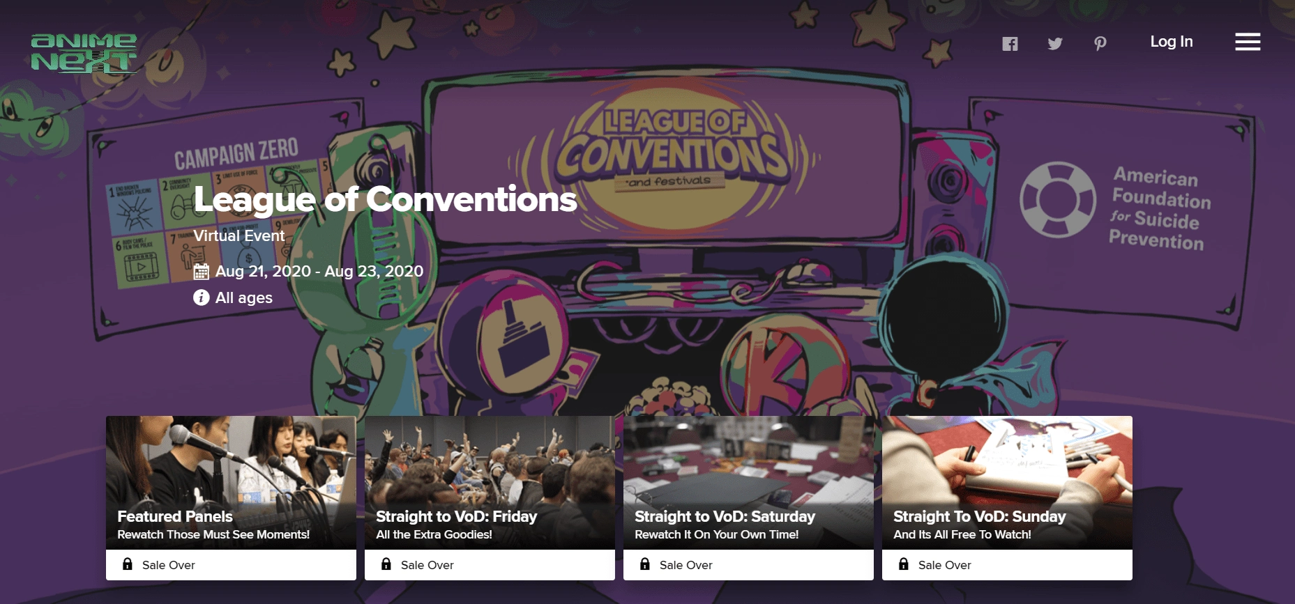 Header for League of Conventions used on AnimeNext Convention Network to host VoD