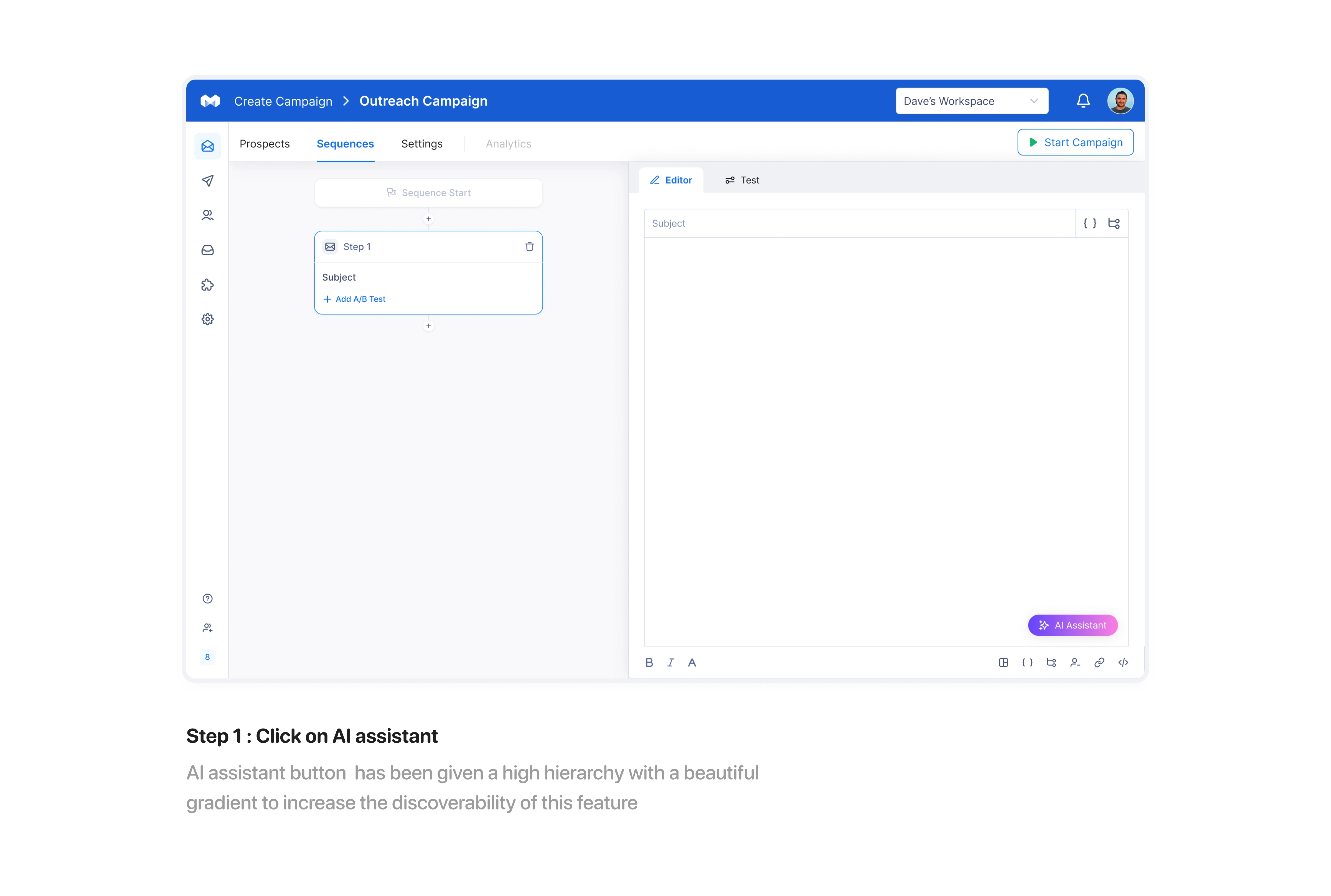 AI assistant entry point