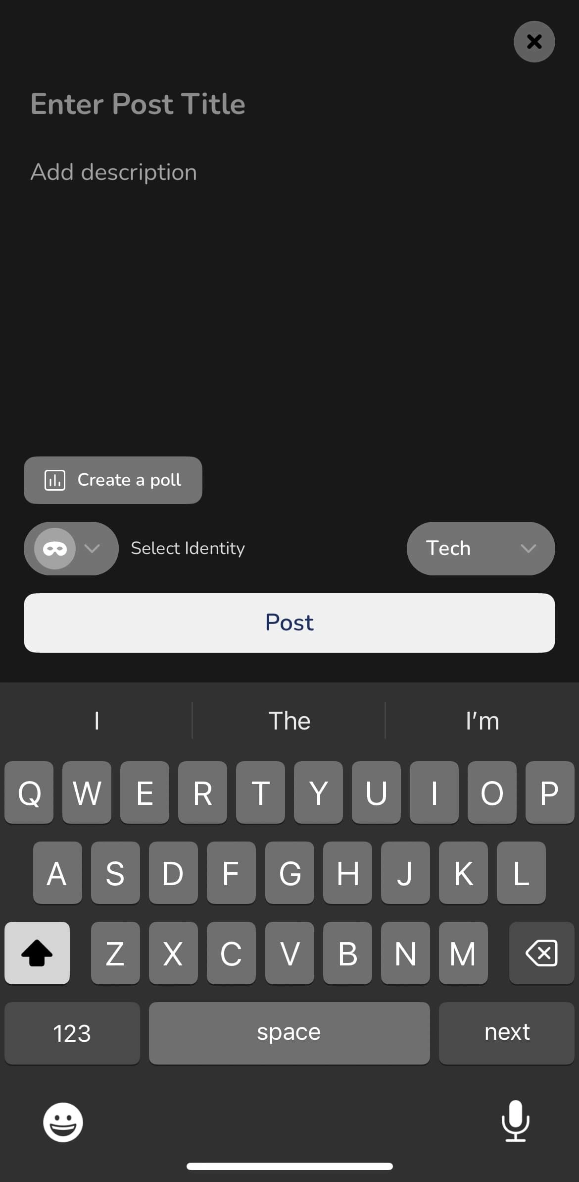 Create Post UI