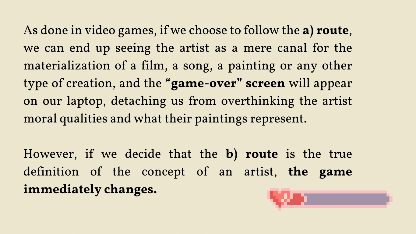 The section in which the "choose your adventure" game gets activated.