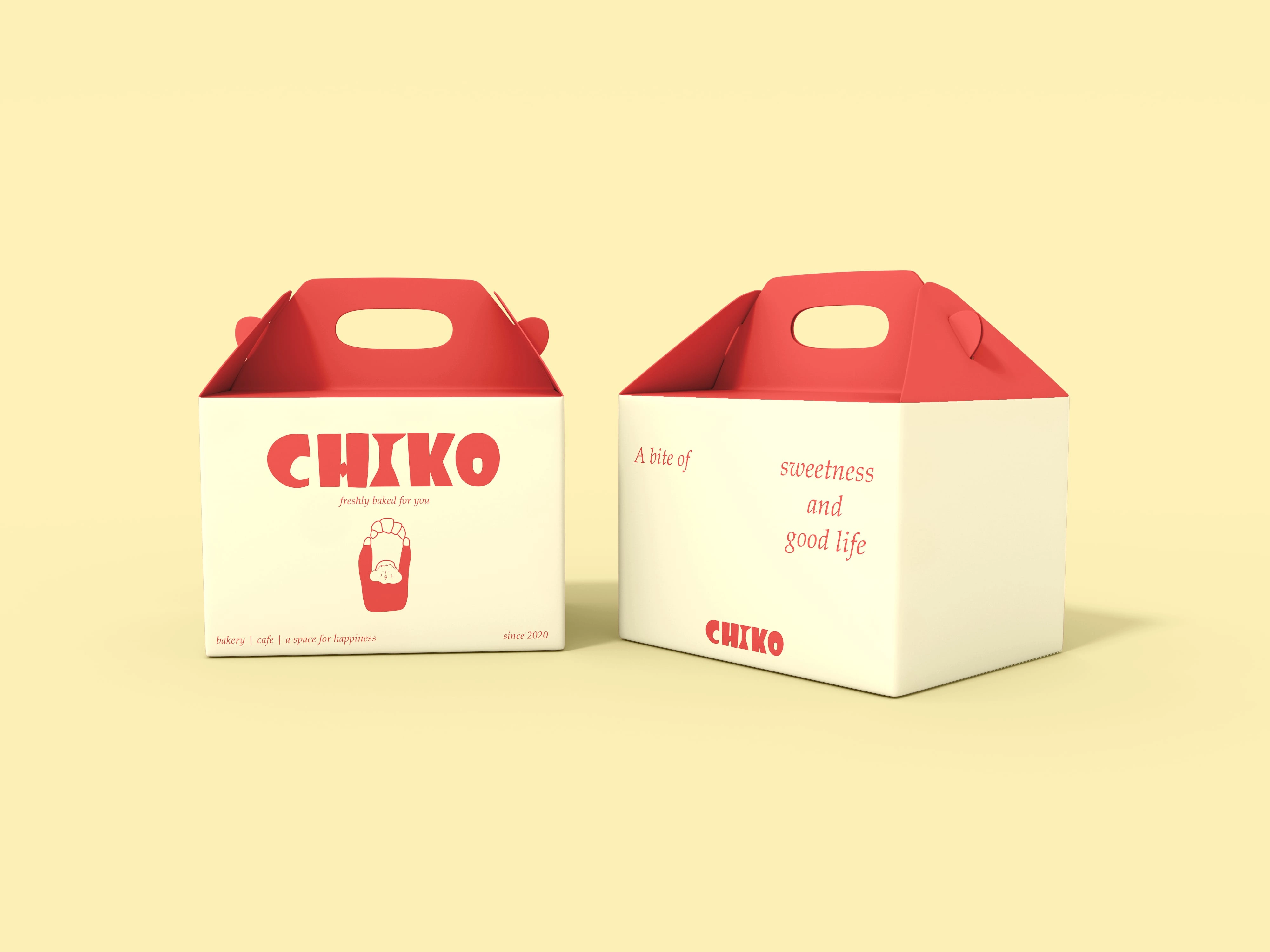 The cake box design of CHIKO.