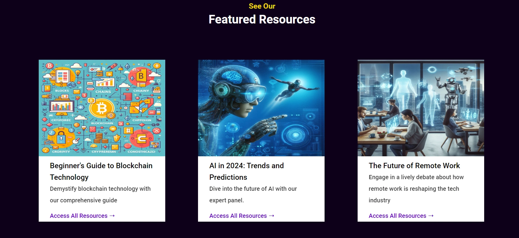 Resources section