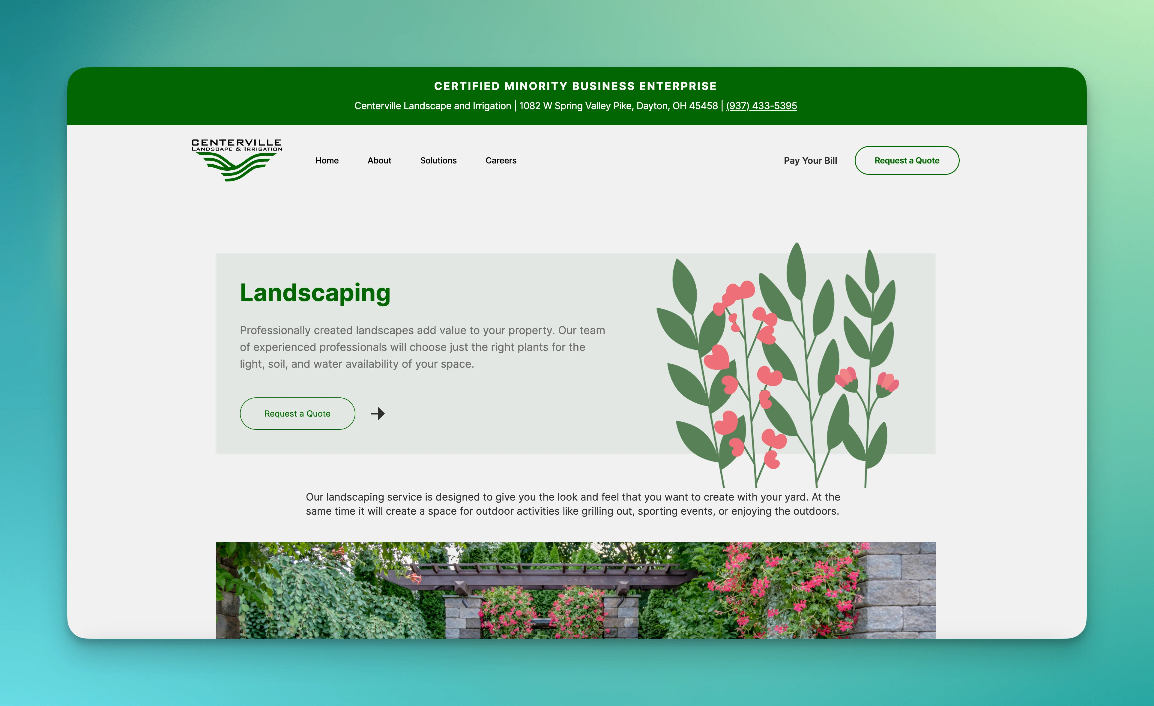 Centerville Landscape's Landscaping Service Page