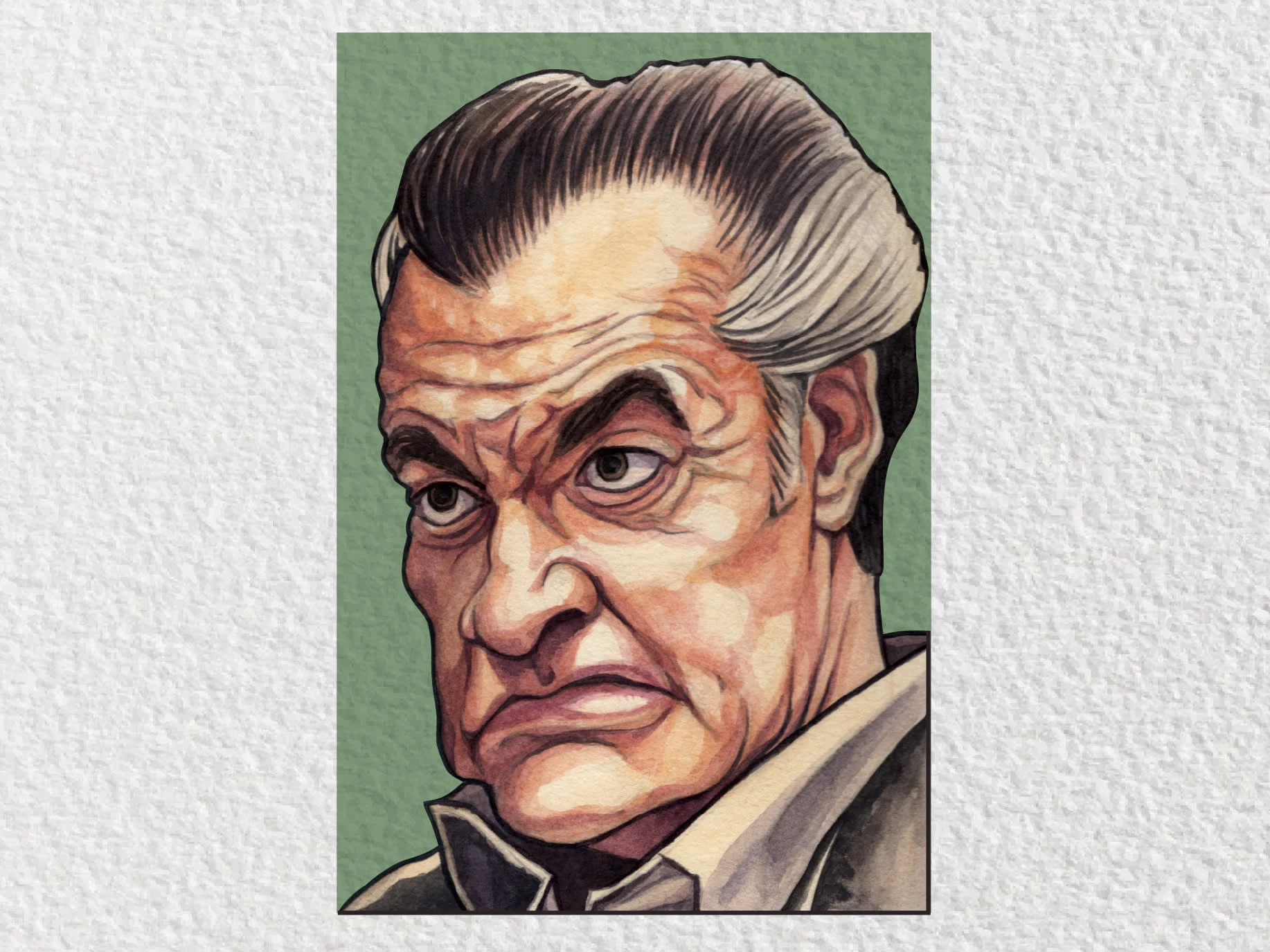 Sopranos Watercolor Portrait: Paulie