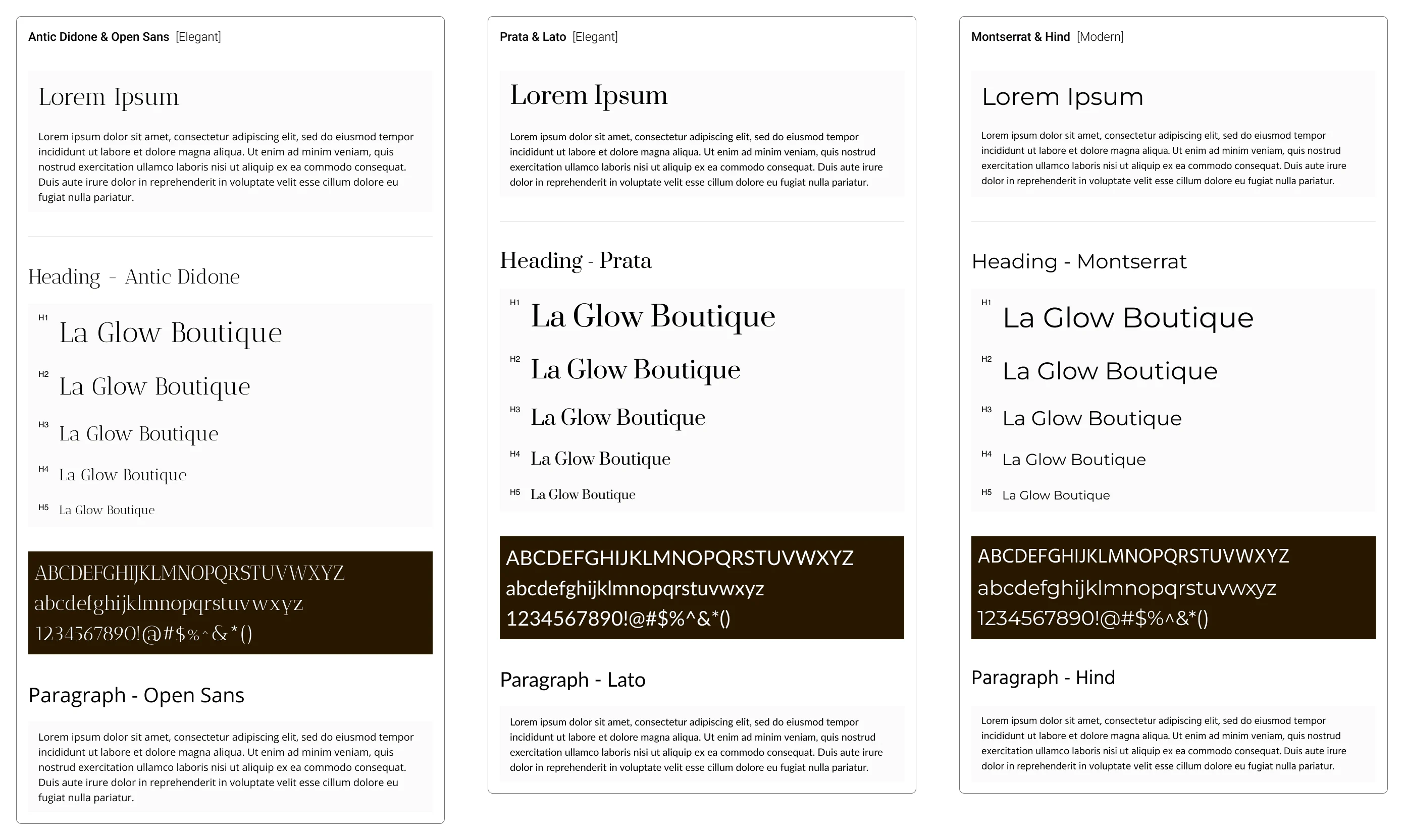 examples of font pairings suggested