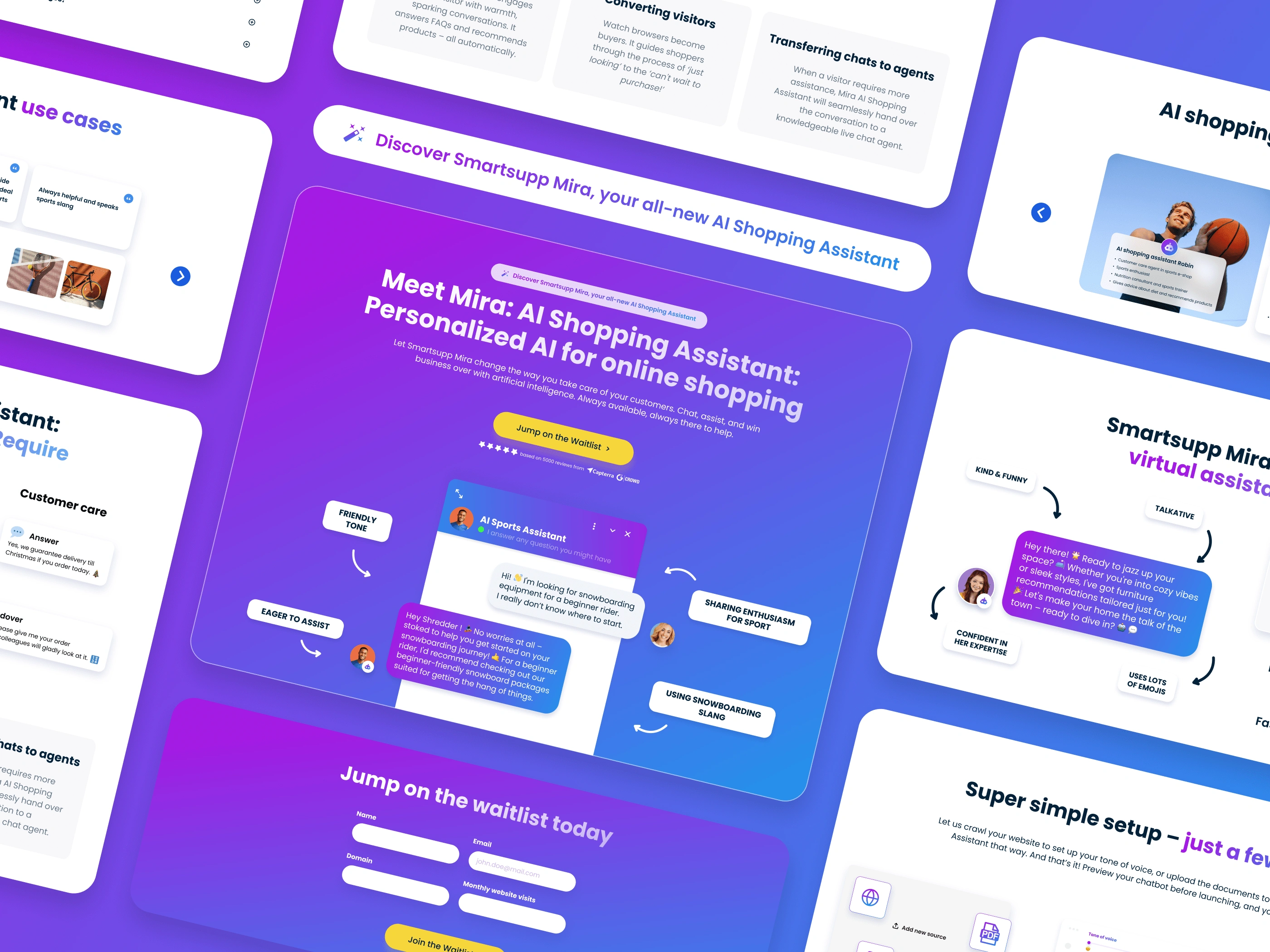 Landing page design for AI shopping assistant - SaaS landing page