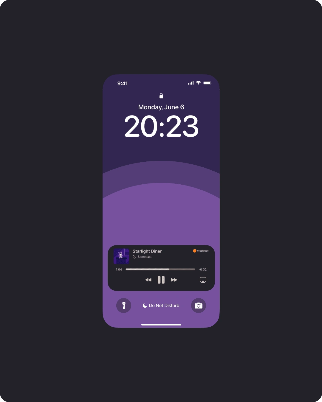 Dark Mode ios widget for Headspace App