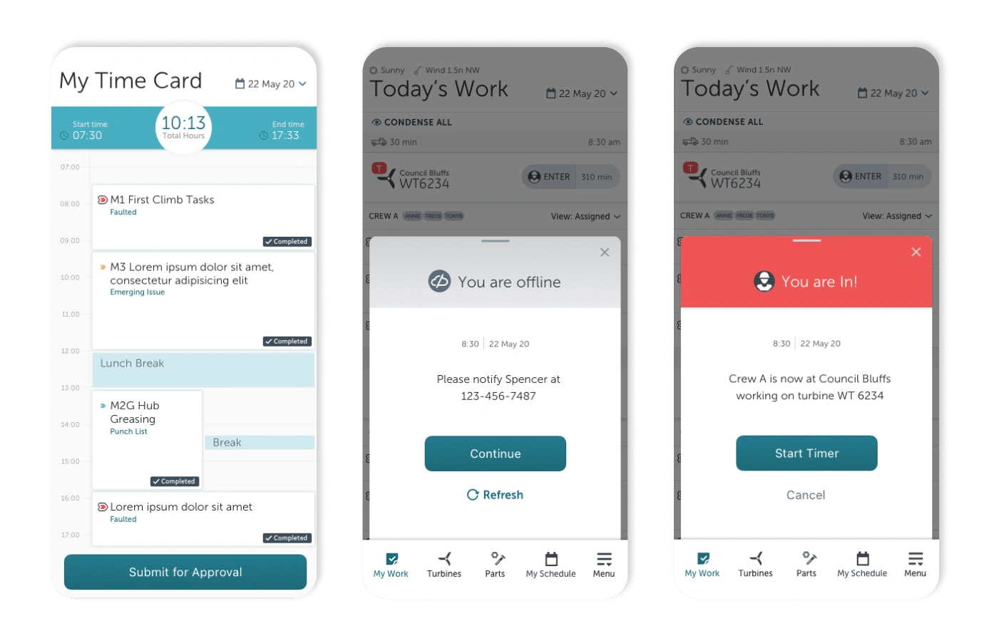 Field application — personal time management