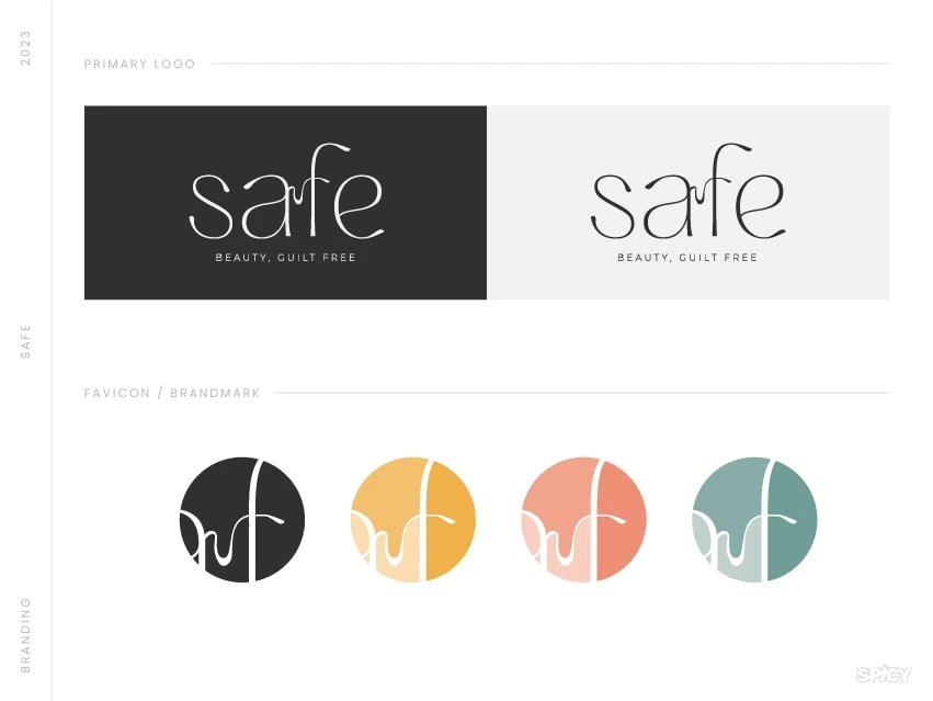 A custom made logotype, showcasing the gentle touch of SAFE