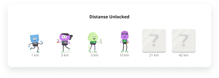 When runner complete run with this distance then badge is unlocked.