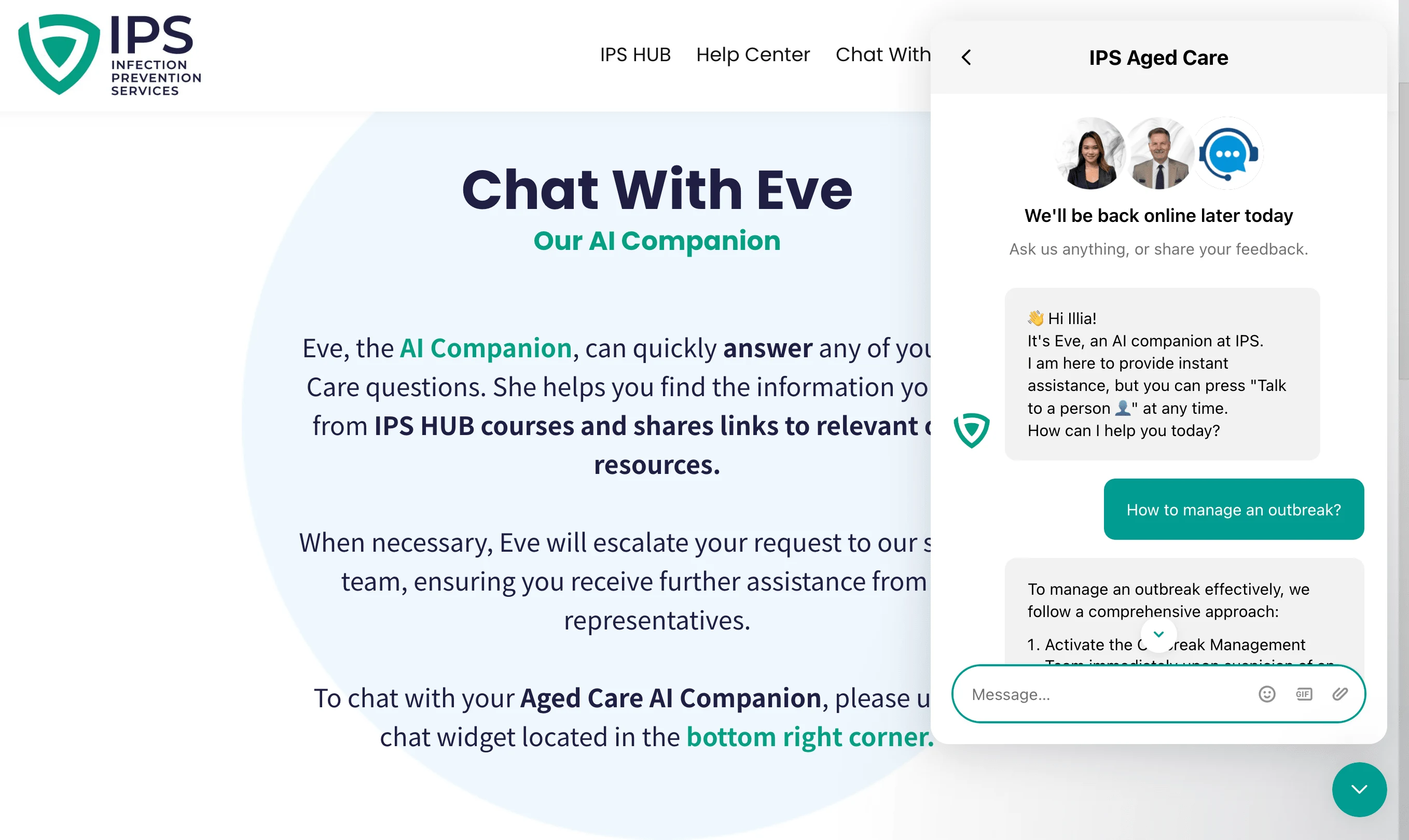 Intercom Chat Widget with AI Chatbot Eve