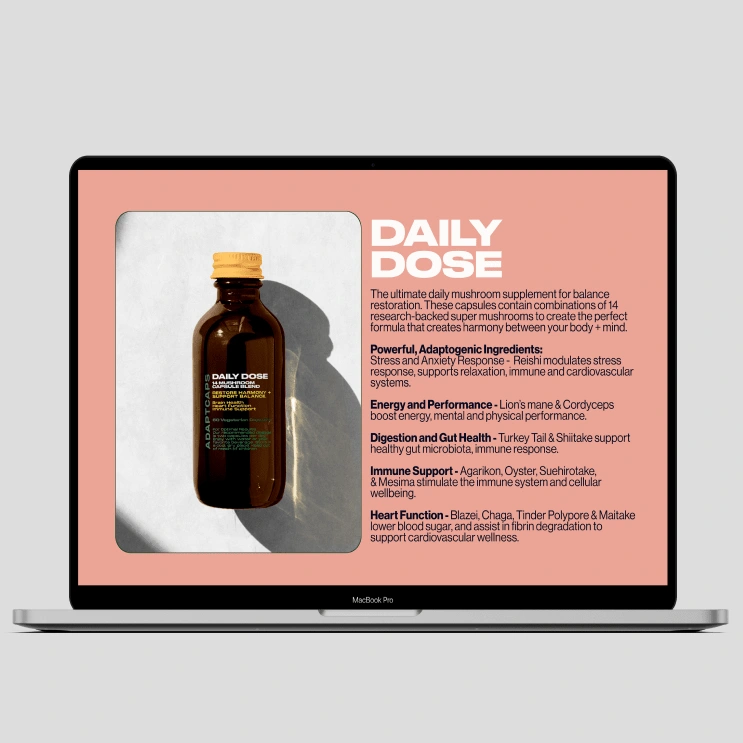 Daily Dose webpage mockup