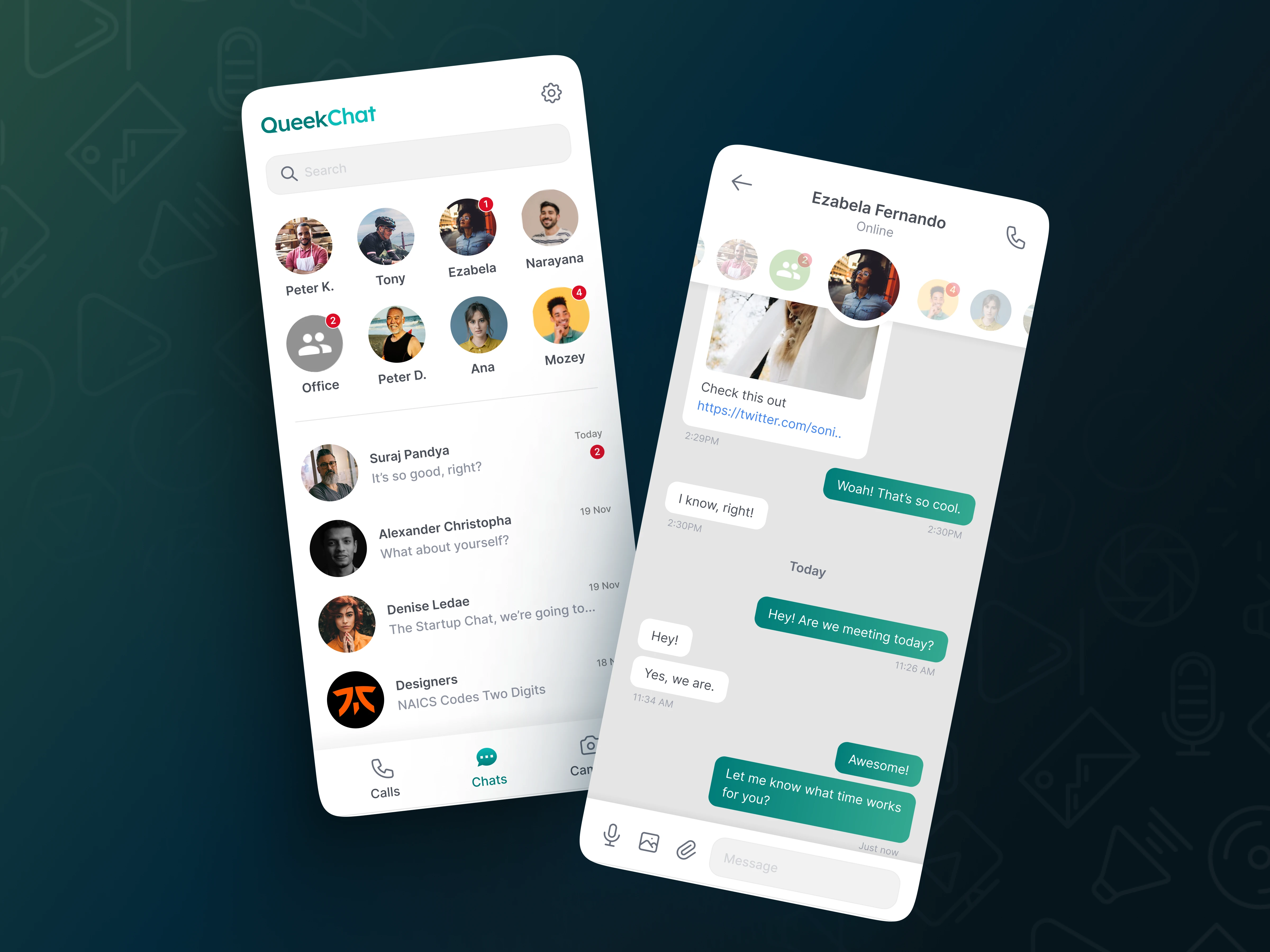 On main screen, your active and recent conversations are intelligently placed on top for a quick access. When in conversation, simply swipe left or right to switch the conversation (or just scroll horizontally through the avatars on top)