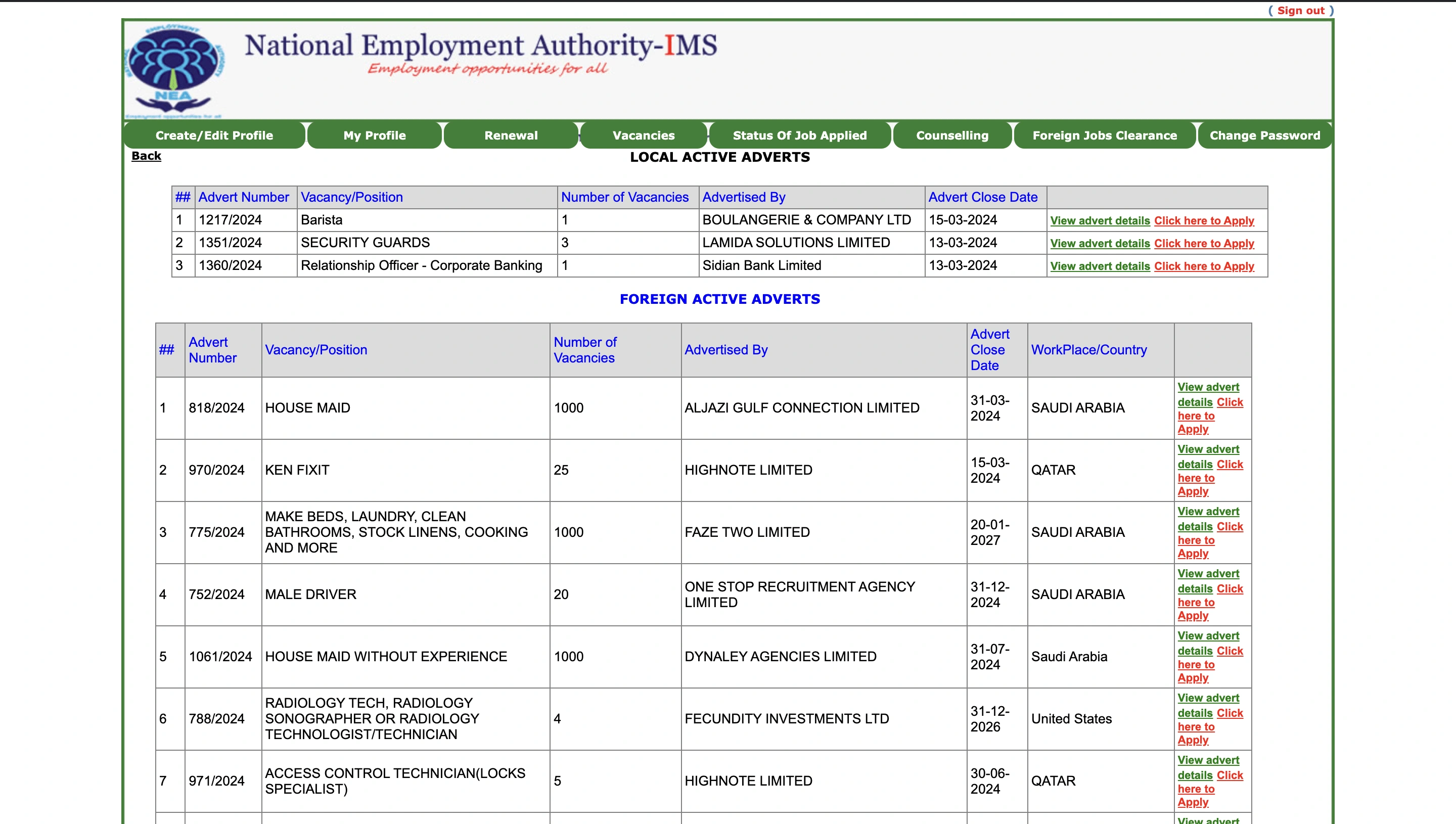 Job search before - No search & filter, little local jobs found, poor contrast, poor alignment, poor readability.