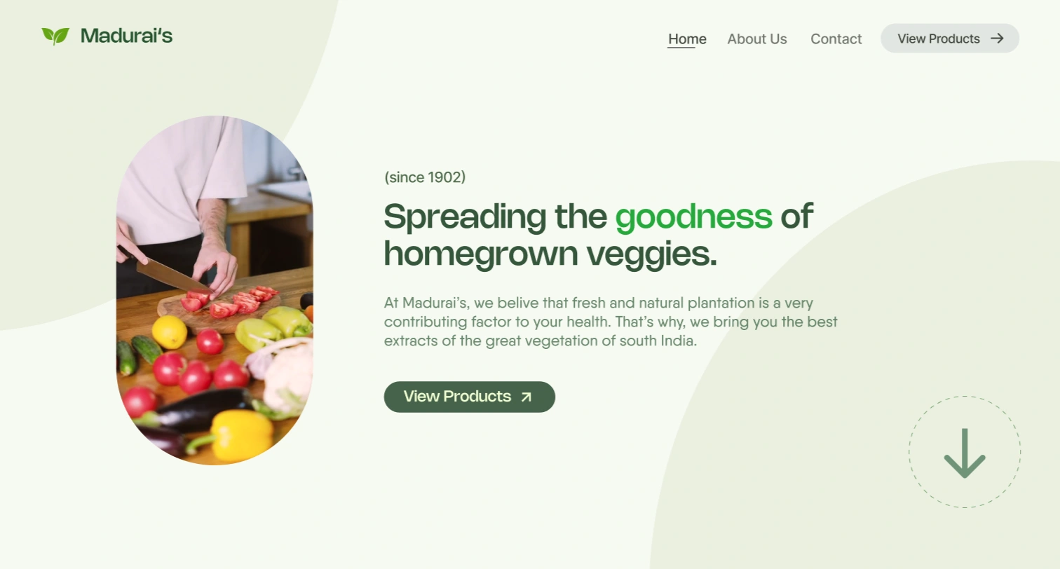 Landing Page of Madurai's Gardens