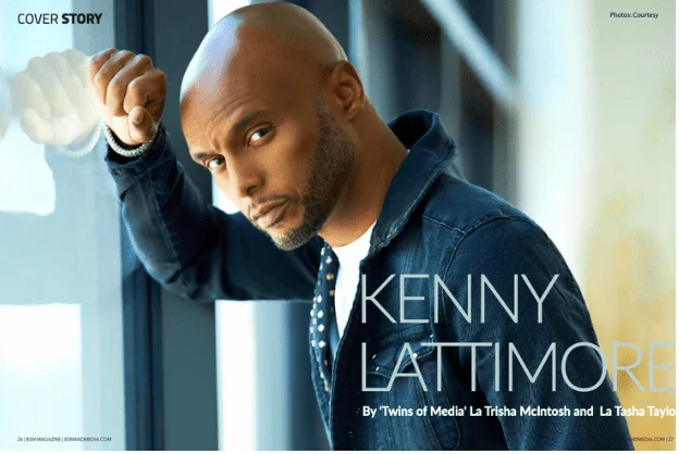 Cover story opening spread with singer Kenny Lattimore 