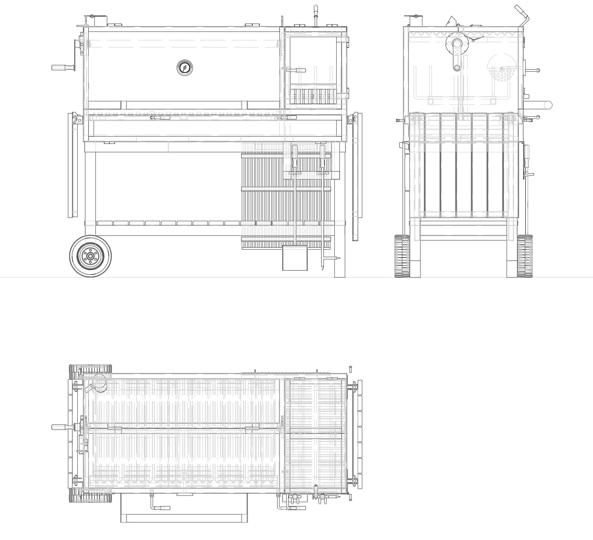 Production Drawings of closed product- (All dimensions and annotations have been removed to protect the product's design)