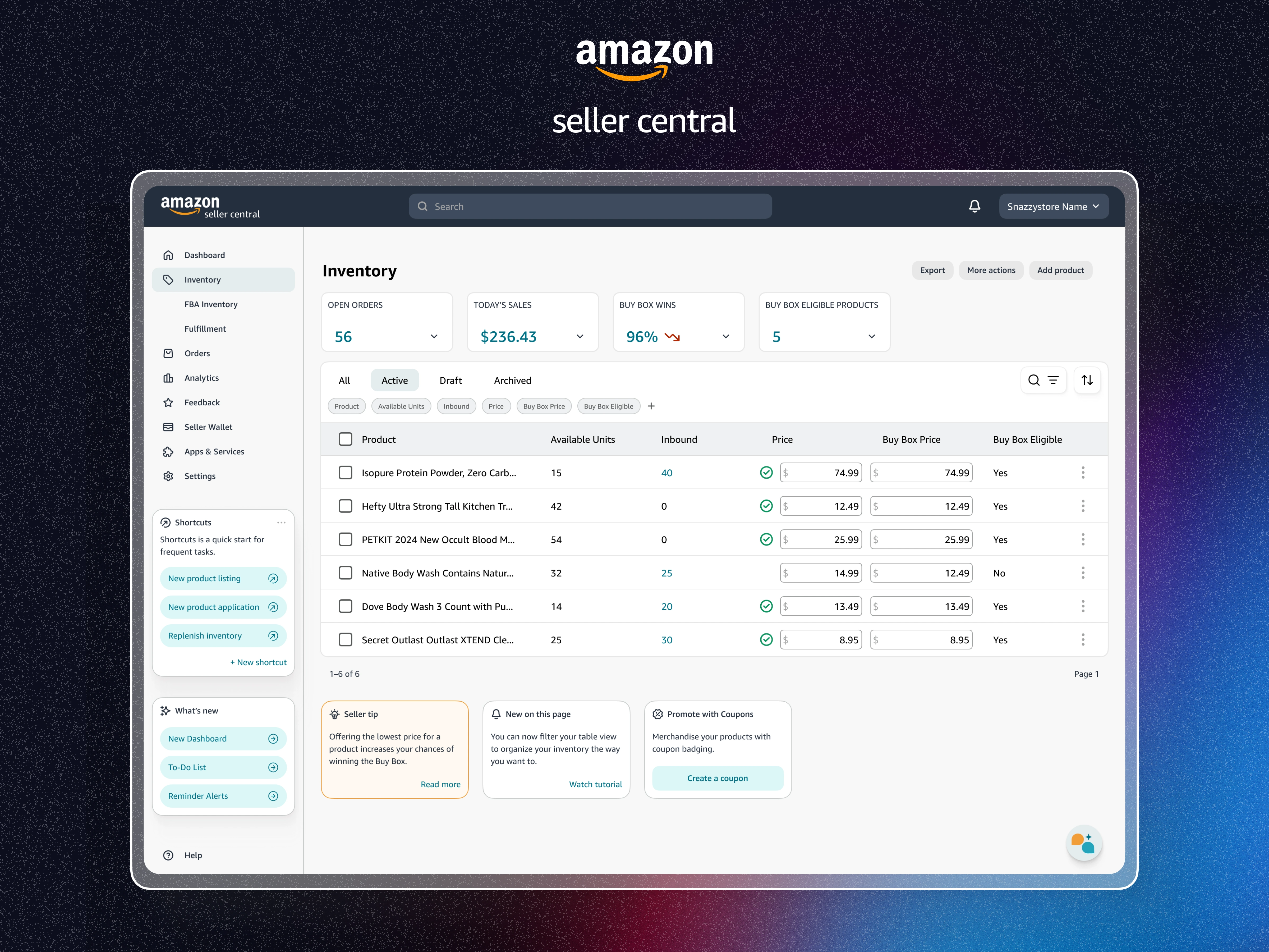 Amazon Seller Central - Inventory Management