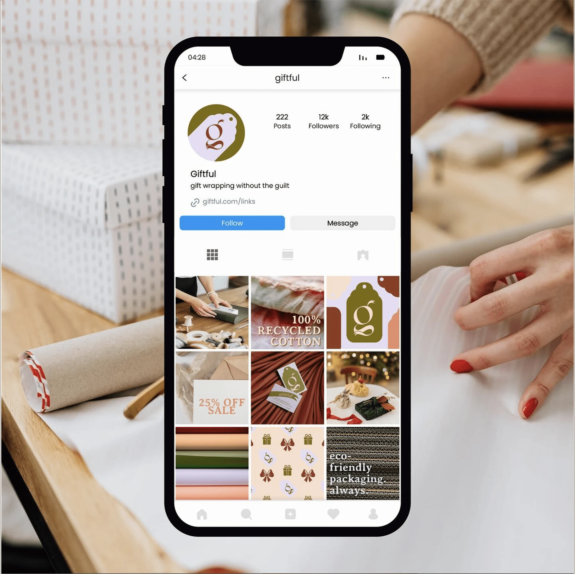 Giftful's Instagram branding, creating a cohesive and vibrant online presence that reflects the brand’s commitment to sustainability and stylish gifting.