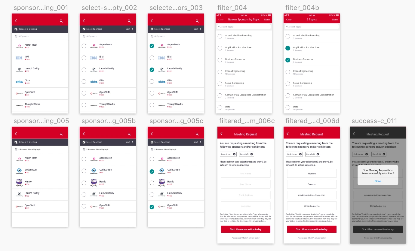 Request a meeting/demo feature user flows