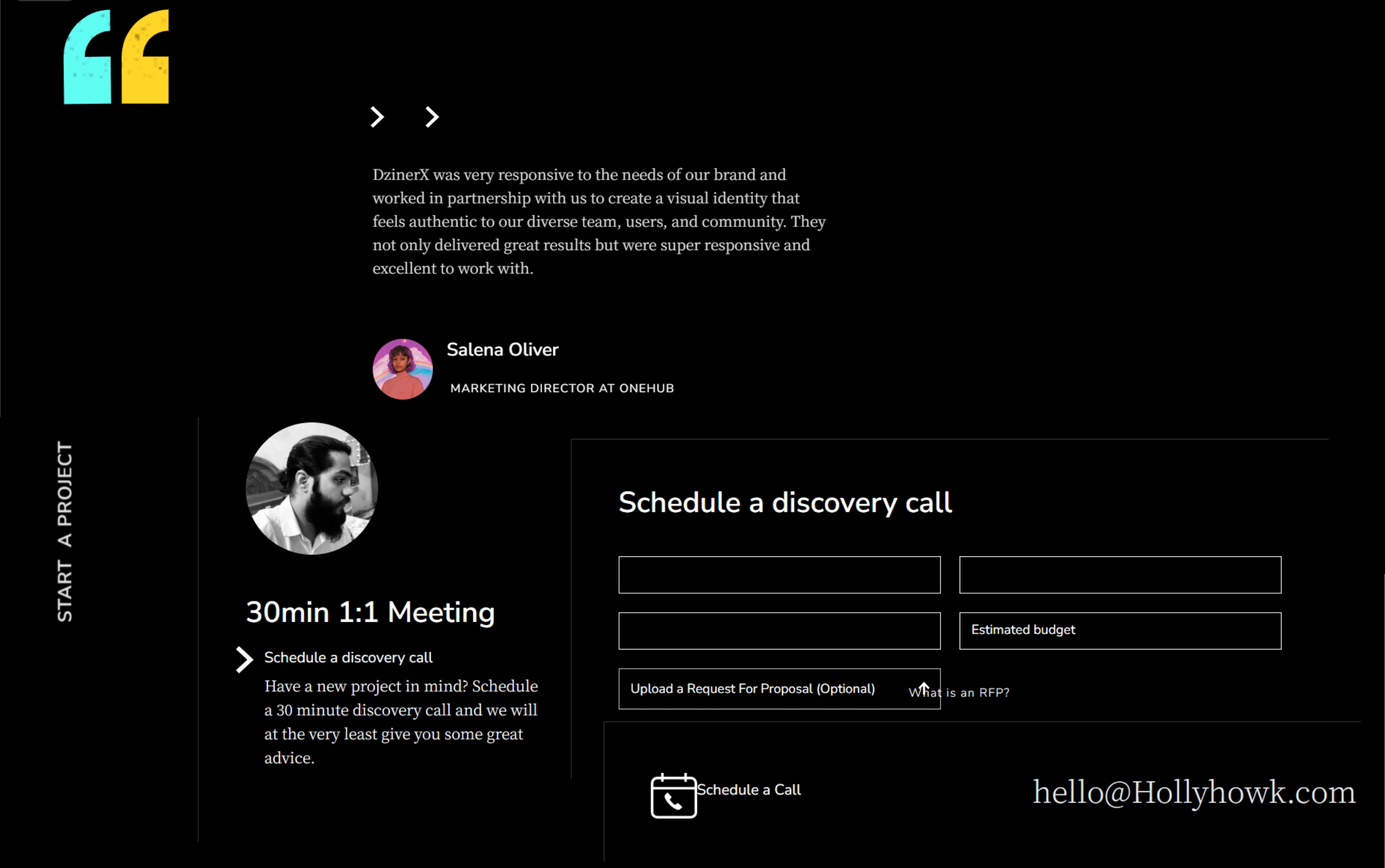 Client Review & Meeting Schedule Section of the website